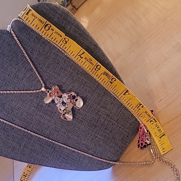 Betsey Johnson Stone Embellished Bear With Bow Necklace - Picture 5 of 5